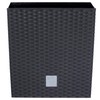 Prosper Plast Rattan Flower Pot, Black (Anthracite) Plastic Planter, 17cm