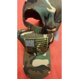 Unbranded USA SUBDUED AMERCIAN PATCH WOODLAND CAMO NRA TACTICAL Embroidered Cap Hat