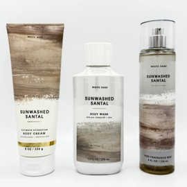 Sunwashed Santal 3-Piece Bath Bundle | Ultimate Hydration Body Cream, Body Wash and Fine Fragrance Mist