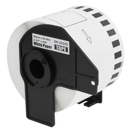 Swift Compatible DK-22205 62mm x 30.48m White Thermal Continuous Paper Tape Labels Compatible with Brother QL-1100 QL-1060N QL-570 QL-580 QL-700 QL-710W QL-800 QL-810W QL-820NWB Printers