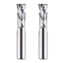 SpeTool - 2 brocas de compresión en espiral de 1/2 pulgada de diámetro de corte de 1/2 pulgada, fresa de extremo CNC de carburo sólido para tallar madera