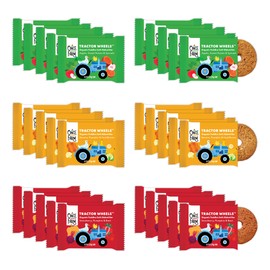 Once Upon a Farm | Organic Toddler Soft-Baked Bar Tractor Wheels Variety Pack | Apple, Strawberry, Banana | Made with Real Fruit & Veggies | No Added Sugar | 30 Bars