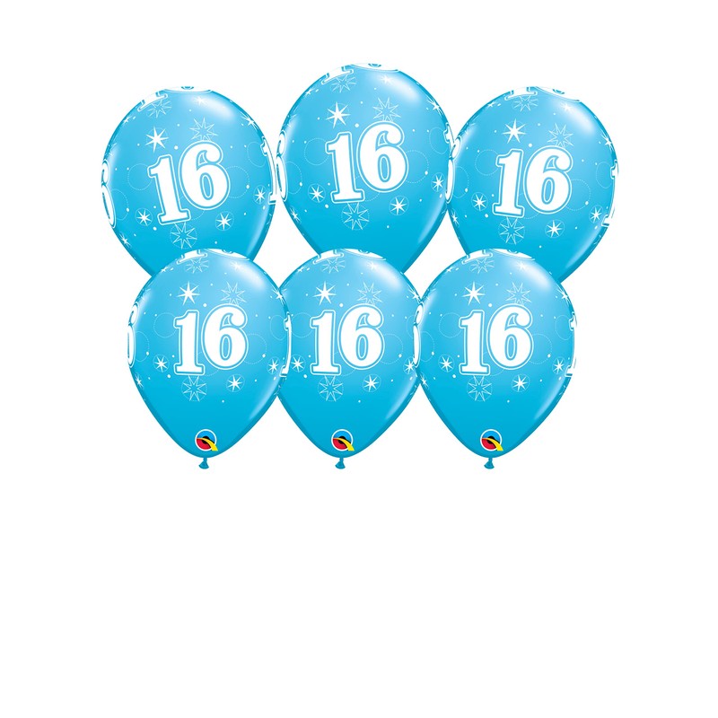 Qualatex 53444 Balloons, Blue, 16th Sparkle Latex 11-Inch