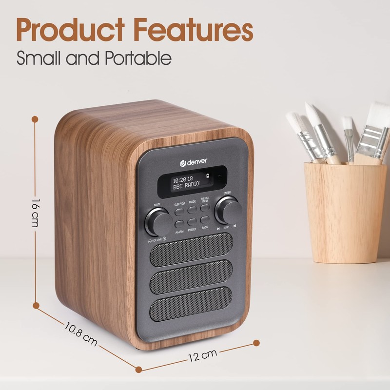 Denver DAB-48 Bluetooth DAB Radio With Remote Control - DAB/DAB+