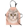 Ambesonne Cat Apron, Kitty Portrait Whiskers Best Pet Animal I