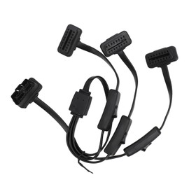 OBDII Flat Noodle Cable 16 Pin 1 in 3 Splitter Durable Car Diagnostic Extender Cord for Vehicle