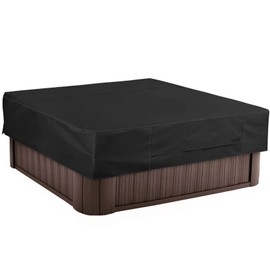 NettyPro Hot Tub Cover Square 80 x 80 inch Waterproof Outdoor SPA Cover Protector for Hot Tub, Black