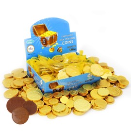 The Dreidel Company Hanukkah Gelt Coins, Made in Israel, Kosher Certified Chanukah Coins Box, 0.42 oz each (Single, 24 Mesh Bags)