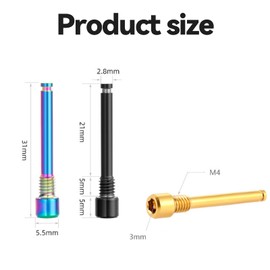 Bamyli 2 Pcs M4 Titanium Bolts for Bike Disc Brake Pads Threaded Pin Inserts Screw Disc Brake Pad Pin Axle with Circlips for Threaded Hydraulic Disk Caliper (Gold)