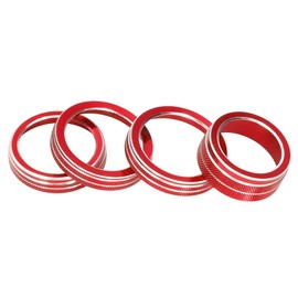 Gear Knob Trim, Aluminium Alloy Material Air Conditioning Button Cover Suitable for Jeep Wrangler JL Accessories 2018-2021(Red)