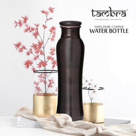 Tambra Pure Copper Water Jointless Rarity Bottle for Drinking, Handcrafted Water Bottle, Leak Proof Lid | Smooth Finish Copper Bottle Water Vessel | Copper Drinking Water Bottle - 34 Oz
