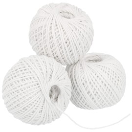 com-four® 3 x Roasting Cord - Kitchen Twine for Cooking and Grilling - White Grill Cord for Meat, Vegetables and Fish