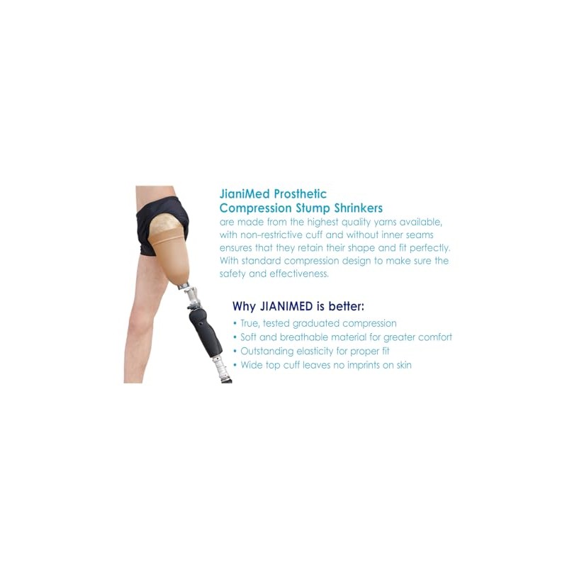 Prosthetic Stump Shrinkers–Below Knee, 40cm, Compression, Amputee Socks, 20-30, Daily