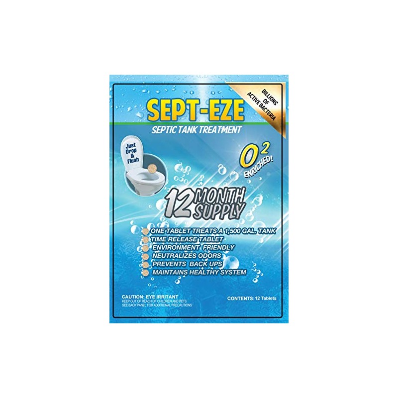 Sept-Eze Septic Professional Strength Septic Tank Treatment 12 Monthly Treaments