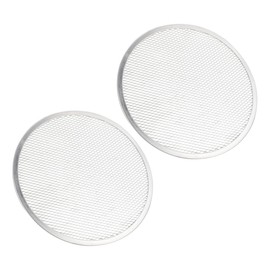 Operitacx Aluminium Pizzasieb 2 Stück Gelochtes Pizza Backblech für Ofen Runde Pizzapfanne Antihaftbeschichtung zum Backen und Servieren von Pizza