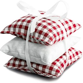 Scented Cushion Mint Herb Cushion Set of 3 Each 9 x 9 cm Red White 100% Natural Peppermint Cushion
