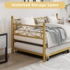 Twin Size Daybed Frame with Pull-Out Trundle, Modern Sofa Bed