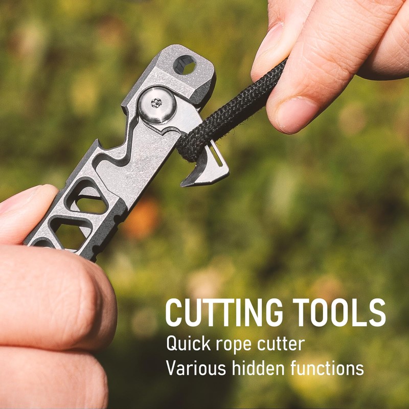 TISUR Titanium EDC Pry Bar, Keychain Pry Bar Multitool With