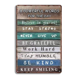 Inspirational Wall Decor Living Room Tin Sign motivational Wall Art Office Metal Decoration Bedroom Pictures Positive Quotes Wall Art Over Bed Bathroom Wall Decor For Home 8 Pwerful Words For The Day