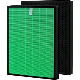 Alvamoyle Airmega 230/240 Filter Replacement, Compatible with Coway Airmega 230 & Coway Airmega 240 Air Purifier(AP-1821F) Part # 3111151, Max 2 Green True HEPA and Active Carbon Filter, 2 Pack