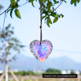 H&D HYALINE & DORA Crystal Heart Prism Sun Catcher,Glass Rainbow Suncatcher for Windows,Hanging Ornament Pendant 50mm