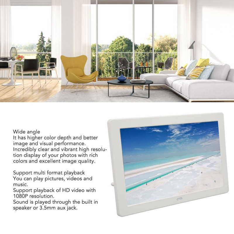 8 Inch Digital Photo Frame 1280x800 HD IPS Display Support