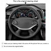 MEWANT Hand Stitch Black Artificial Leather Steering Wheel Cover for