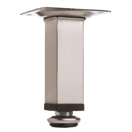 Y&Y Decor 4pcs 100mm 4'' Adjustable Square Metal Leg Cabinet Furniture Brushed Nickel
