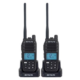 Retevis RM21 Handheld Marine Radio, Floating IP67 Submersible Waterproof, Noise Cancelling Mic, Backlit LCD Display, NOAA Weather, 1800mAh Battery(2 Pack)