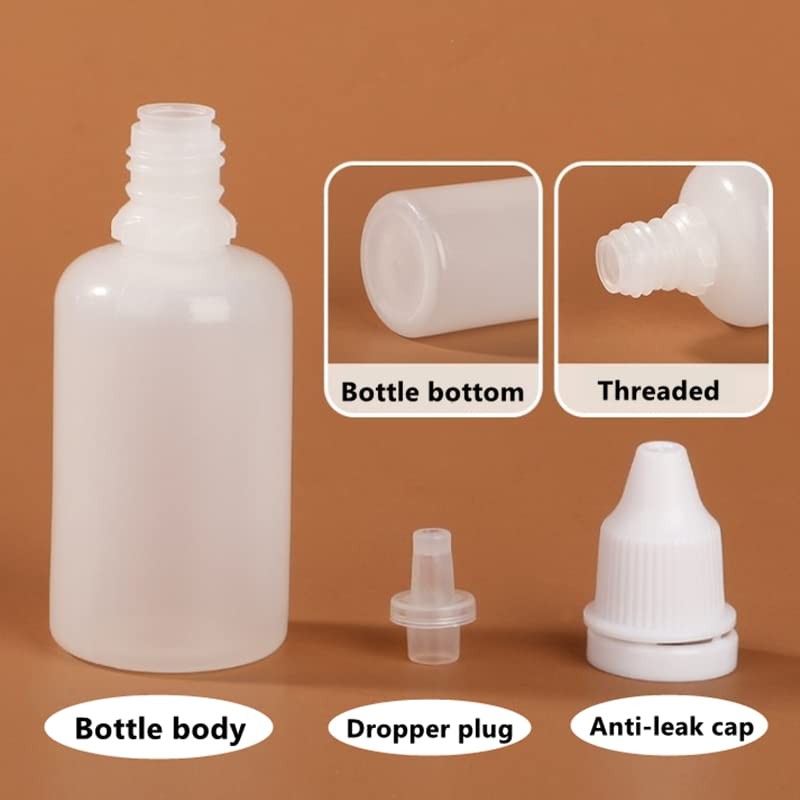 Empty Liquid Dropper Bottles Plastic Squeeze Refillable DIY Containers 50PCS