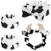 LLOUSSAK Cow Print Spa Headband and Wristband Set, Soft face