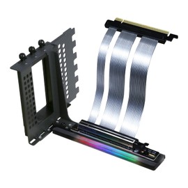 GIGA-MEGA PCIe X16 GEN5 Riser Cable with GPU Vertical Mount Bracket PCIe 5.0 for Future RTX5090 (Black Bracket V3)