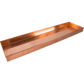 Oakestry 20-inches Stainless Steel with Copper Plated Finish Rectangular Windowsill Plant Tray Trendy, Stylish, and Rustic Look for Decoration