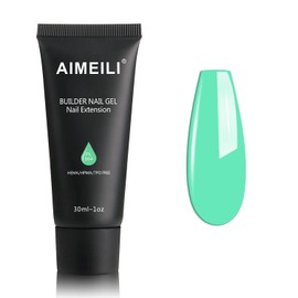 AIMEILI Nail Extension Gel 30 ml Jelly Turquoise Acrylic Nail Extension Builder Nail Gel Neon Nail Extension Gel Summer Nail Enhancement Gel Turquoise 004