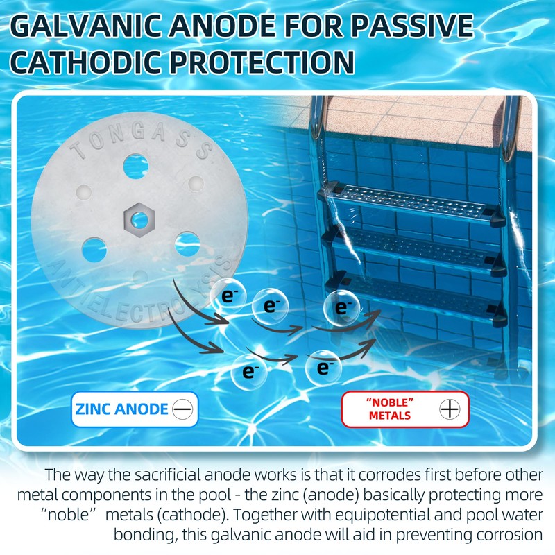 TonGass Zinc Anode Weight Anti-Electrolysis Sacrificial Anode, Galvanic Anodes for