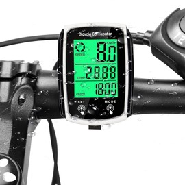 Bicycle Computer IPX6 Waterproof Bicycle Computer, Speedometer Multi-Function, Bicycle Speedometer with LCD Display, Automatic Start/Stop Bicycle Speedometer Wired, Odometer Mountain Bike Bicycle Accessories