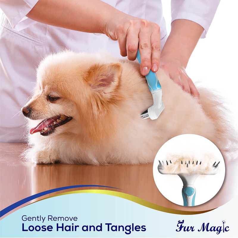 Fur Magic Dematting Comb & Dematting Rake for Dogs Cats