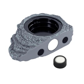 Magnetic Gecko Ledge, Resin Reptile Feeder Ledge with 3 Feeding Cups, Single Wall Mounted Reptile Dish