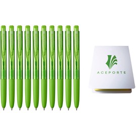 Uni-Ball Signo RT1 0.28mm - Smooth Ink Flow Gel pen, Retractable Gel Ink Pen, Ultra Micro Point, Lime Green - Pack of 10, Sticky Notes Value Set