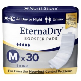 NorthShore EternaDry Booster Pads for Men and Women with Adhesive, Medium, Pack/30