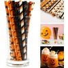 Halloween Paper Straws Decorations - 50Pcs Black Orange Drinking Straws