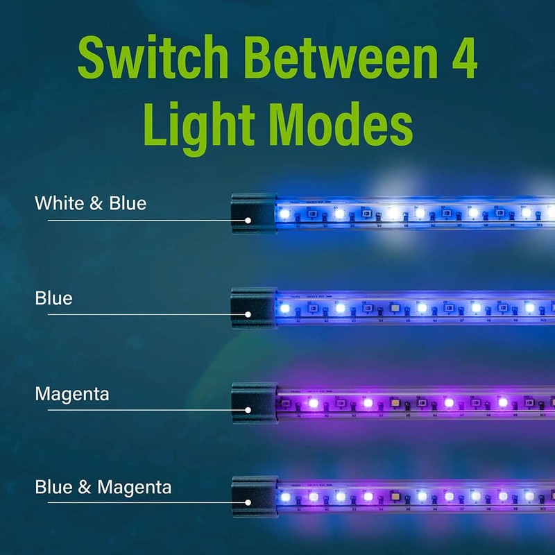 GloFish 10-Inch LED Light Sticks for Fish Aquariums Up to