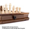 AMEROUS Magnetic Wooden Chess Set, 12.8" x 12.8" Walnut Chess
