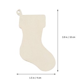 MILISTEN 50Pcs Wooden Stocking Cutouts Unfinished Christmas Ornaments Hanging Pendant Christmas Stocking for DIY Crafts Decoration,Christmas Tree Ornaments