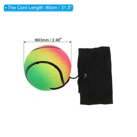 PATIKIL 2.5 Inch Sports Wrist Ball, 12Pcs Tennis Rubber Rebound Wristband Wrist Return Ball Sport on A String for Exercise Play, Mixed Colors