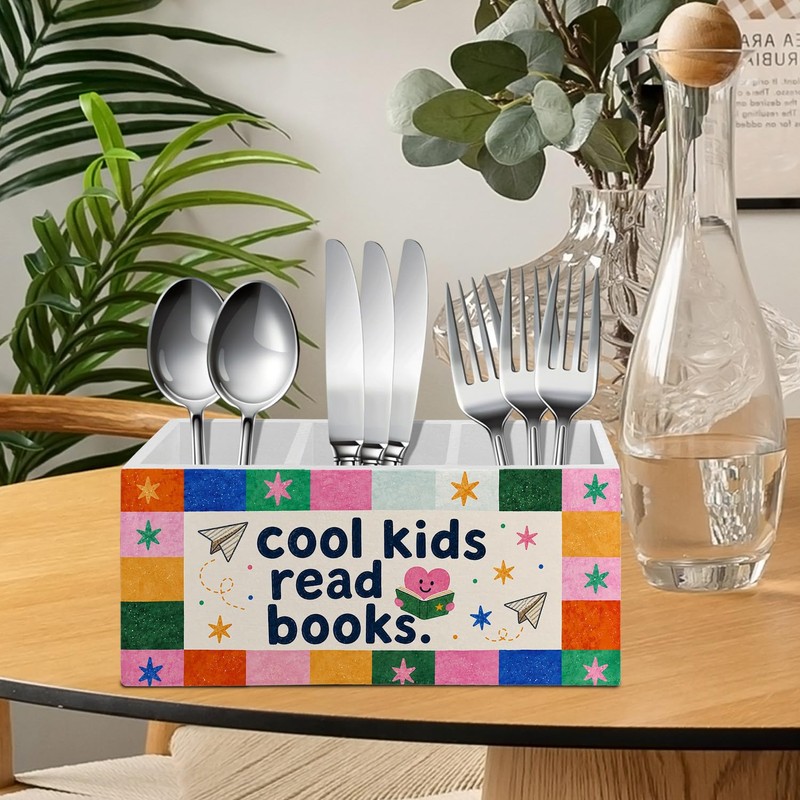 Kids Classroom Book Lover Pen Pencil Holder for Desk Accessories
