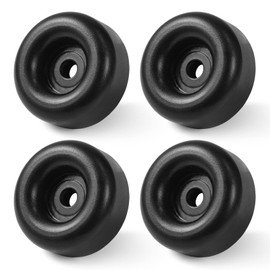 Kailund Trailer Ramp Door Rubber Bumpers - 2.5" Rubber Bump Stops 4 Pcs Round Trailer Bumper Pads with 7/16" Screw Holes for Cargo Trailer Doors, Truck Tailgates (Black)
