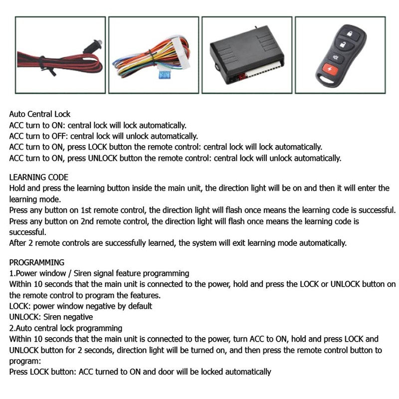 Riloer 12V Universal Car Remote Control Central Kit with 4