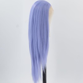 ZHYWIGS Blue Purple Synthetic Wig Long Straight Lace Front Wig for Women (Blue Purple)