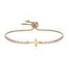FANZE Cross Tennis Bracelet for Women 14K Gold Plated Cubic